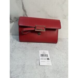 Kate Spade Reegan Smooth Leather Wallet Crossbody KB545 Candied Cherry Red NEW